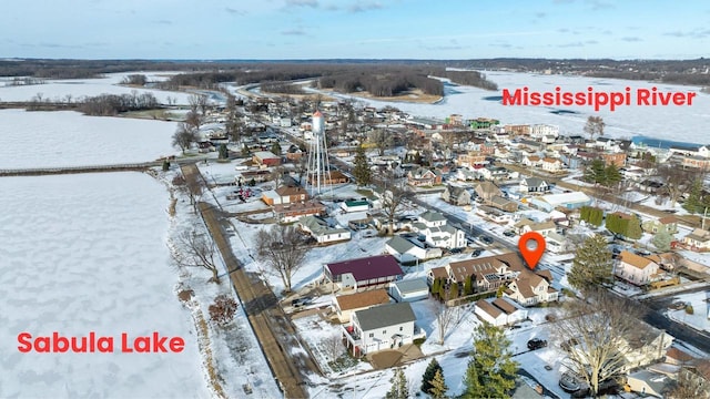 616 Elk St, Sabula, IA 52070 - view of snowy aerial view
