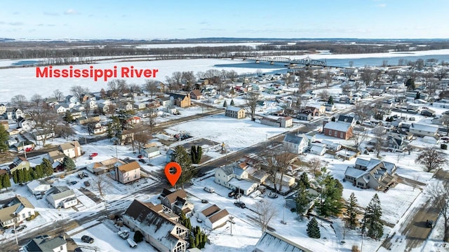 616 Elk St, Sabula, IA 52070 - view of snowy aerial view
