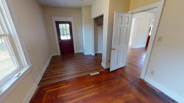 entryway featuring dark hardwood / wood-style flooring