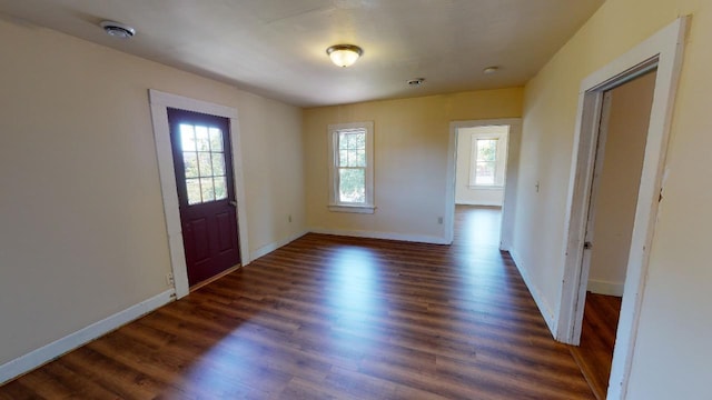 entryway featuring dark wood-type flooring