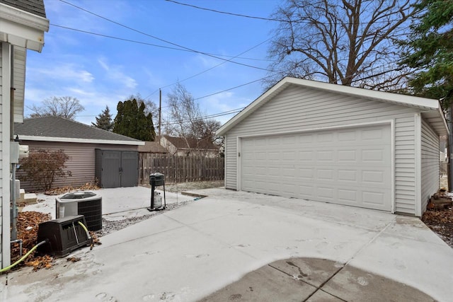 garage featuring central AC unit