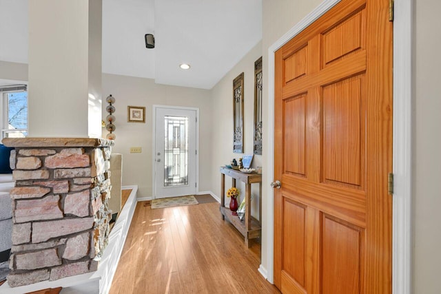 foyer featuring light hardwood / wood-style floors