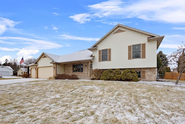 split level home featuring a garage