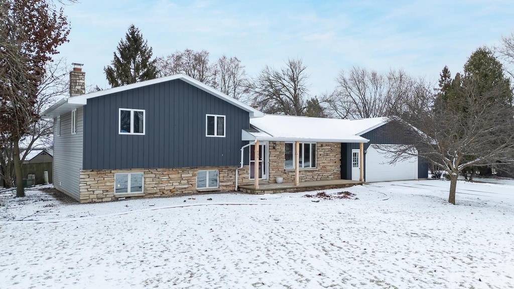 tri-level home featuring a garage