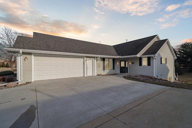 ranch-style house with a garage