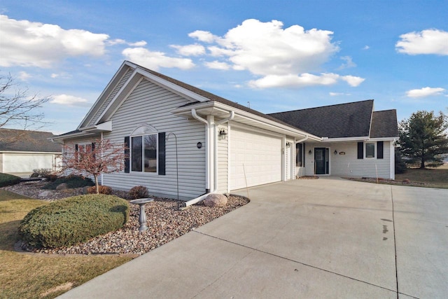 single story home featuring a garage