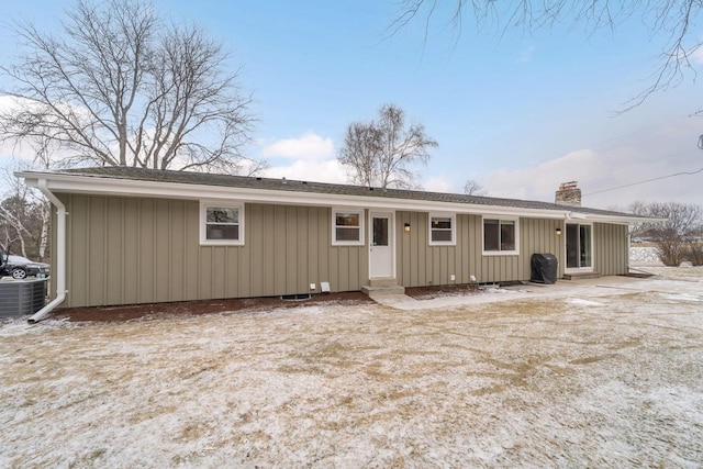 view of front of property with cooling unit