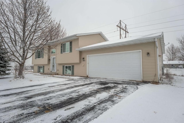 bi-level home with a garage