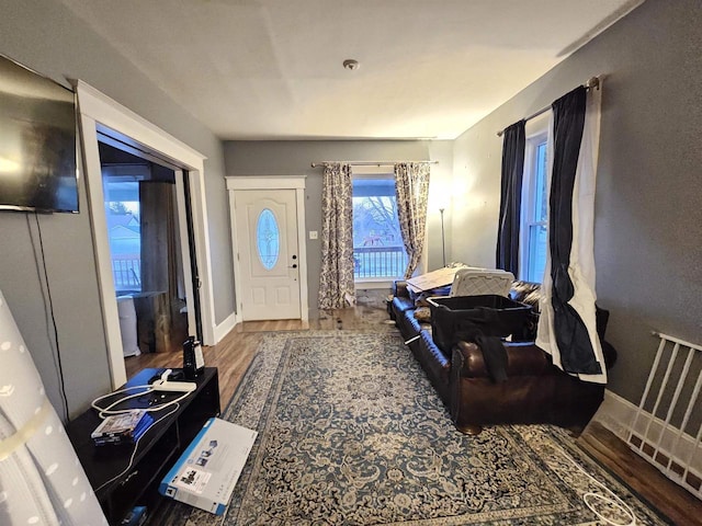 foyer with hardwood / wood-style floors