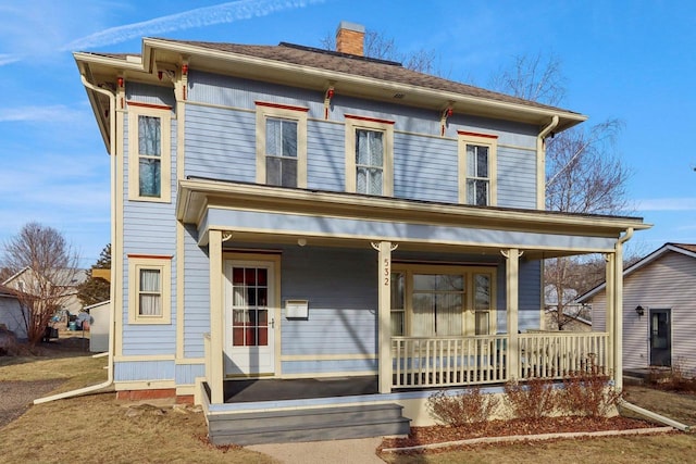 view of front of property with a porch