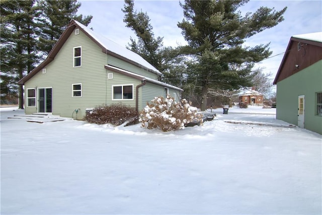 view of snowy exterior