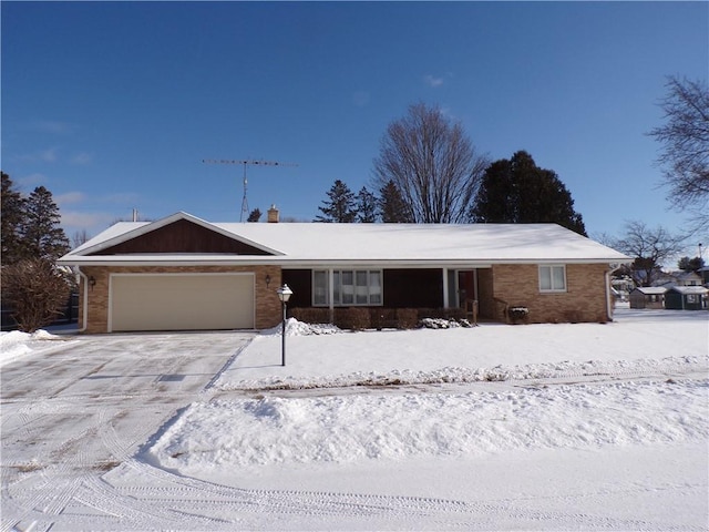 single story home with a garage