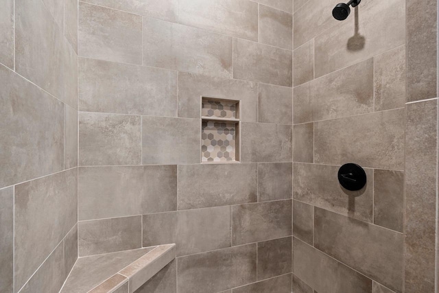 room details with a tile shower