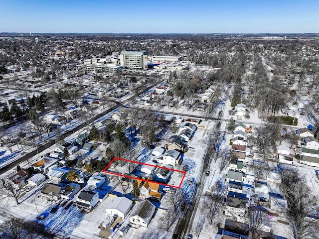 view of snowy aerial view