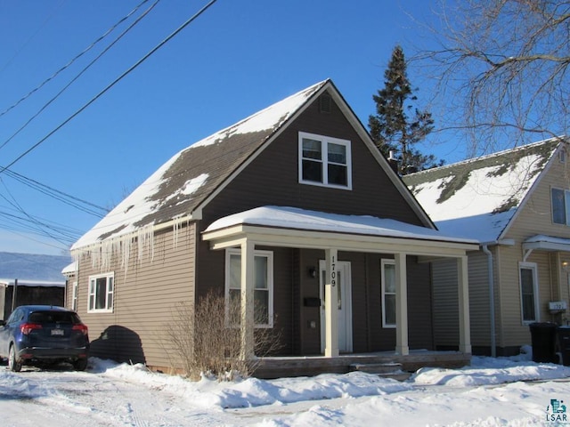 view of front of home with covered porch