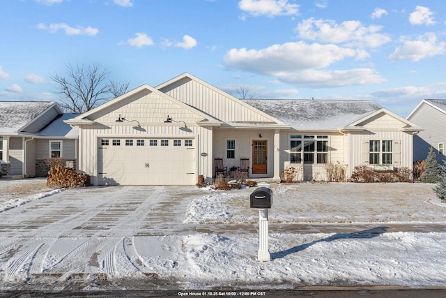 ranch-style house featuring a garage