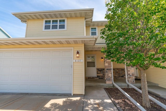 view of front of home with a garage