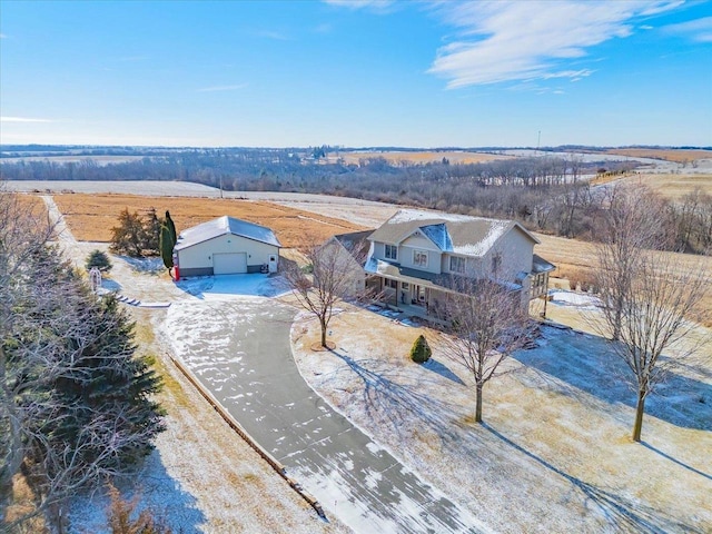 bird's eye view featuring a rural view