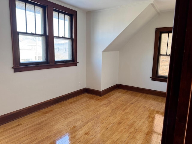 bonus room featuring light wood-type flooring