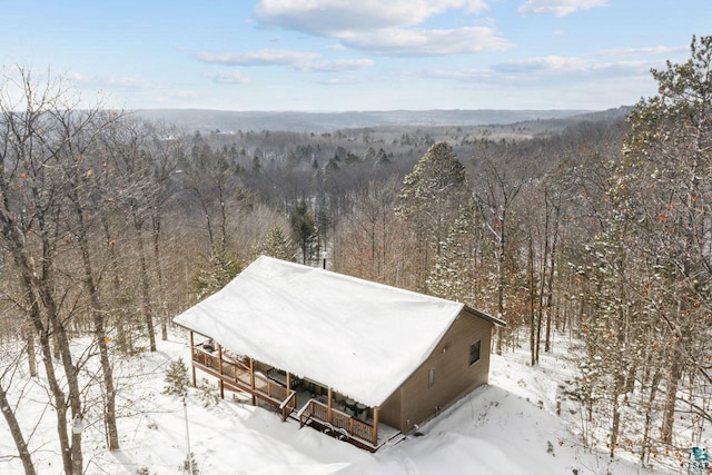 view of snowy aerial view