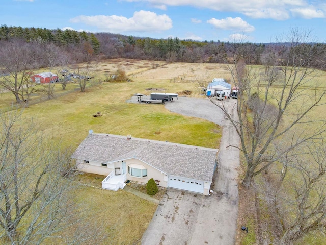 bird's eye view featuring a rural view