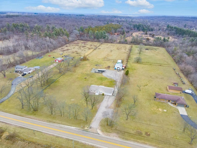 drone / aerial view featuring a rural view