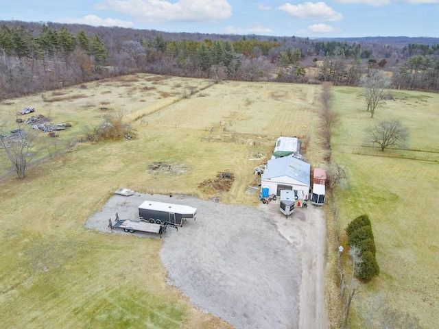 bird's eye view with a rural view