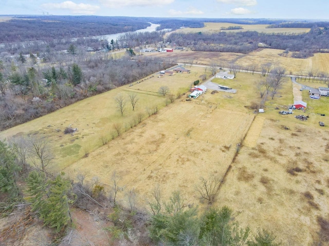 bird's eye view with a rural view