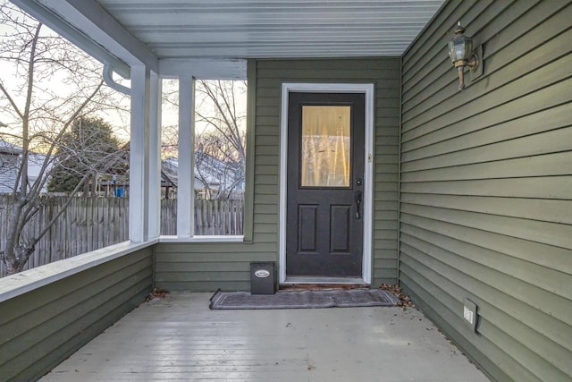 view of doorway to property