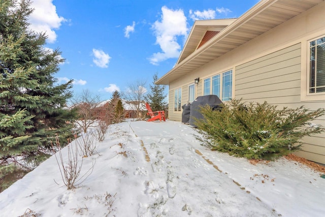 view of snowy exterior