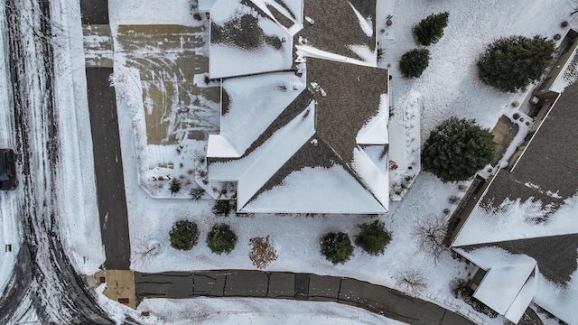 view of snowy aerial view