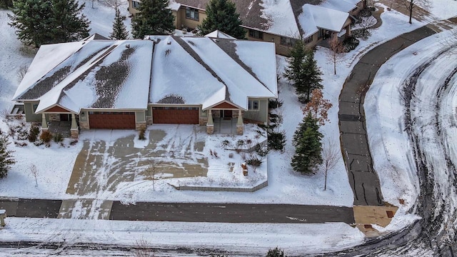 view of snowy aerial view