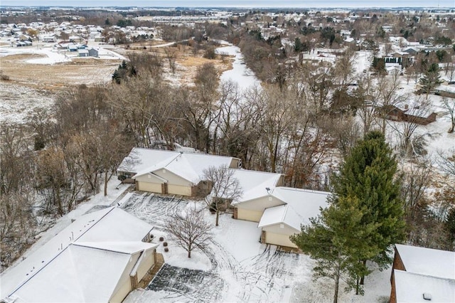 view of snowy aerial view