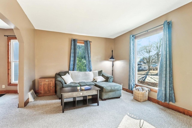 view of carpeted living room