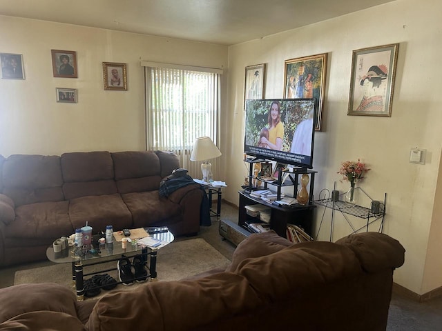 living room with carpet