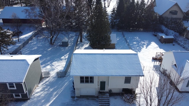 view of snowy aerial view