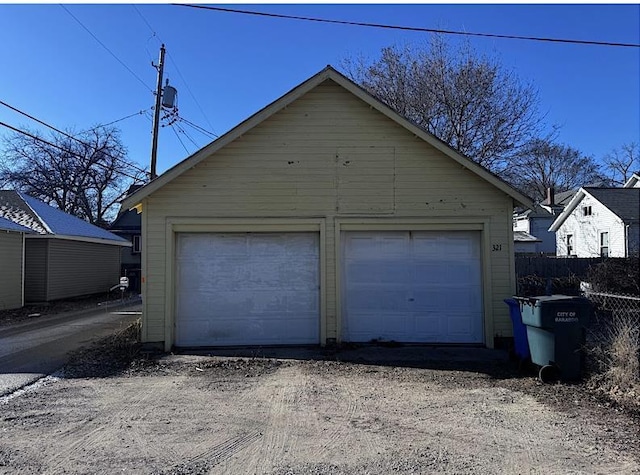 view of garage