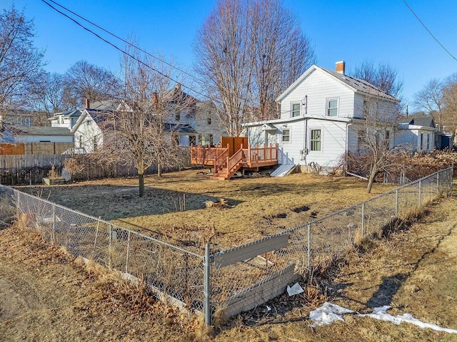 view of yard featuring a deck