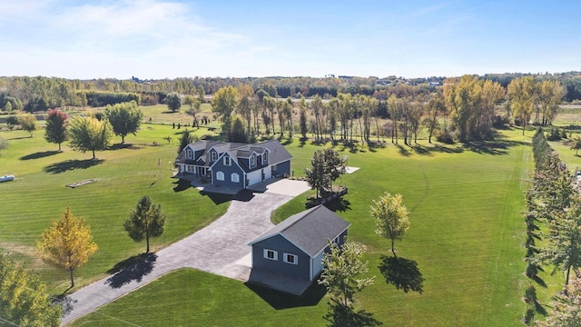 aerial view with a rural view