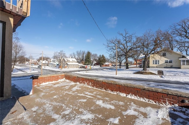 view of yard covered in snow