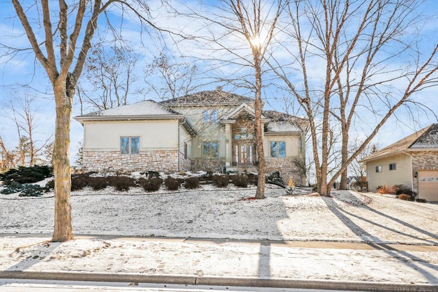 view of front of home with a garage