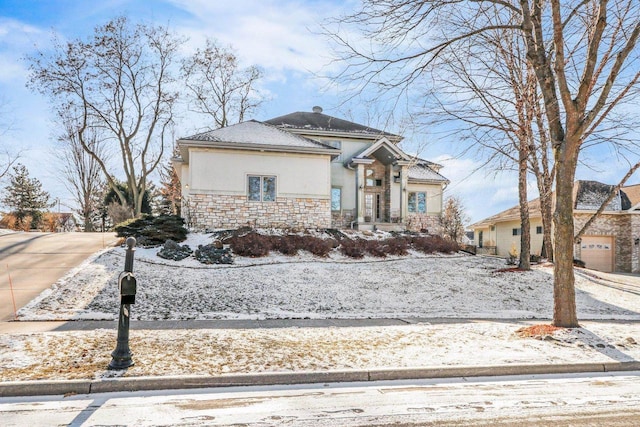 view of front of house with a garage