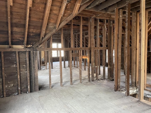 miscellaneous room with vaulted ceiling