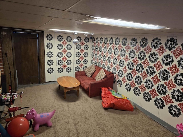 interior space featuring carpet floors