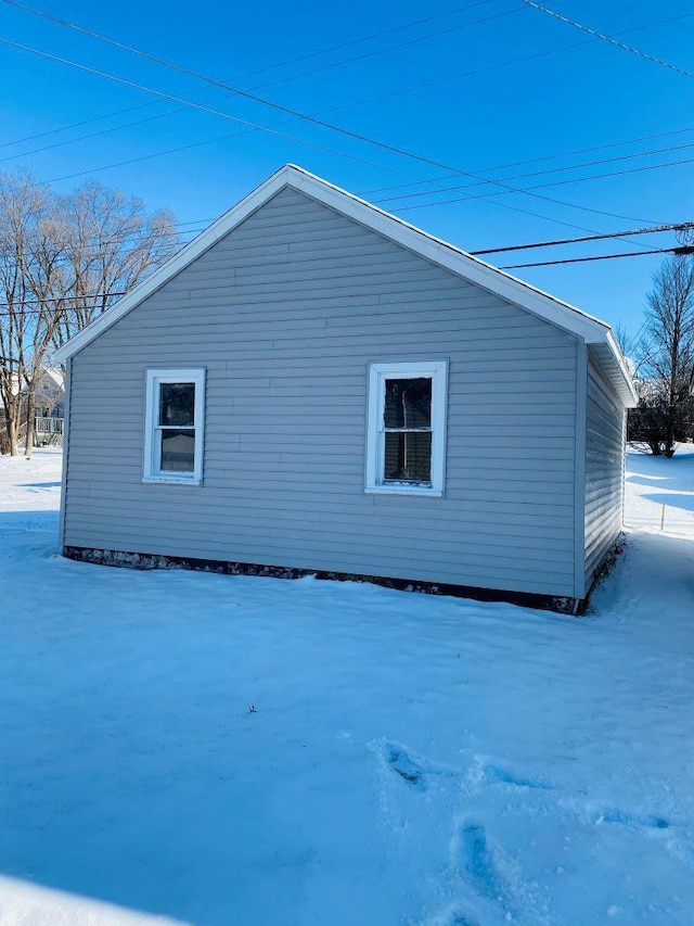 view of snowy exterior