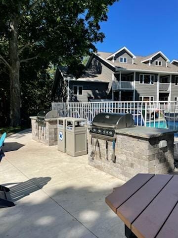 view of patio with area for grilling