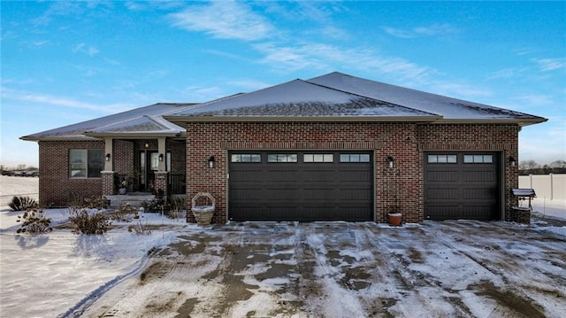 view of front of home with a garage