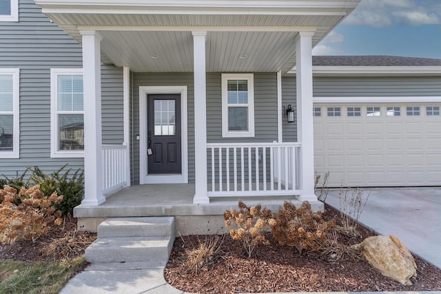 entrance to property featuring a garage