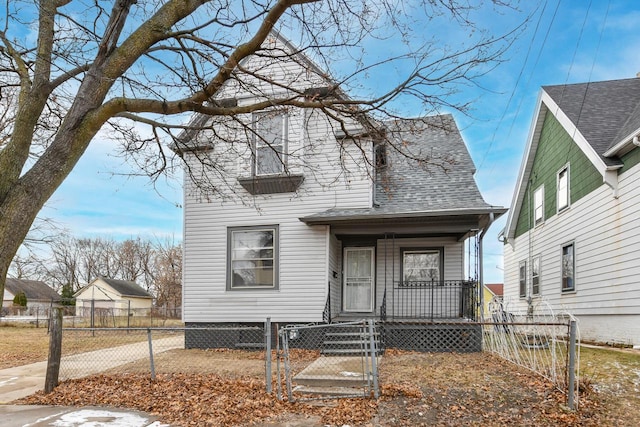 view of front facade featuring covered porch