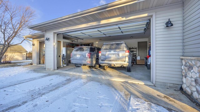 view of garage